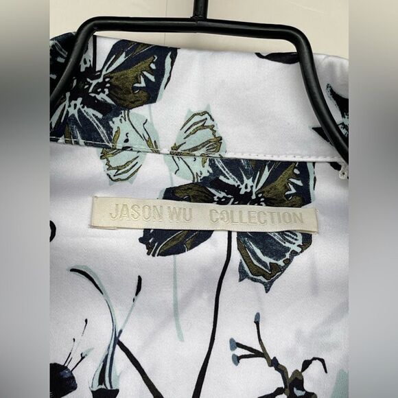 JASON WU COLLECTION Pleated floral-print cotton-poplin dress size 10 - Picture 10 of 16